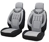 Fiat Fiorino Uyumlu 1+1 Panelvan Koltuk Kılıfı - GRİ - SİYAH