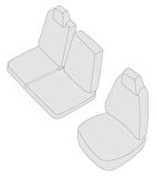 Opel Combo Cargo Uyumlu 2+1 Panelvan Koltuk Kılıfı - FÜME - SİYAH