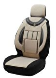 Renault Master Uyumlu 2+1 Panelvan Koltuk Kılıfı - BEJ - SİYAH