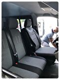IVECO DAİLY 85 Kamyonet Uyumlu 2+1 Koltuk Kılıfı - KIRMIZI - SİYAH
