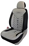 Daewoo Racer Uyumlu Keten Kumaş Oto Koltuk Kılıfı - BEJ-SİYAH