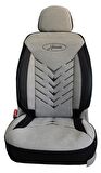 Daewoo Racer Uyumlu Keten Kumaş Oto Koltuk Kılıfı - BEJ-SİYAH