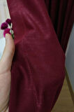 Fon Kumaş Perde Bordo Renk Kadifemsi Yumuşak Soft Kanat Yan Perde 1e 3 Dökümlü Pile