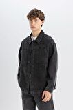 DeFacto Boxy Fit Pamuklu Jean Uzun Kollu Gömlek Ceket C7539AX24AUNM40