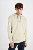 Boxy Fit Kapüşonlu Baskılı Sweatshirt