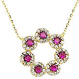 Bilezikhane Papatya Kolye 2,62 Gram Pembe 14 Ayar Altın