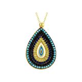 Bilezikhane Damla Göz Kolye 3.64 Gram 14 Ayar Altın