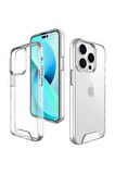 iPhone 14 Pro Max için Space Hybrid Şeffaf Kılıf Crystal Clear Yüksek Kalite Arka Şeffaf Kapak