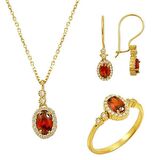 Bilezikhane Mini Garnet Set 6,57 Gram 14 Ayar Altın