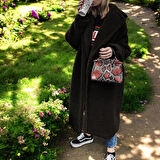 Kışlık Şık Düğmeli Peluş Ceket