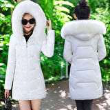 Kapüşonlu Kışlık Orta Boy Şişme Kadın Mont