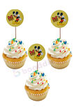 Mickey Mouse Temalı Doğum Günü Cupcake & Mickey Mouse Karakter Pasta Süsleme Kürdanı 16 Adet 4 cm