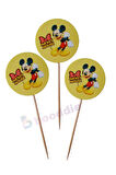 Mickey Mouse Temalı Doğum Günü Cupcake & Mickey Mouse Karakter Pasta Süsleme Kürdanı 16 Adet 4 cm