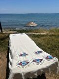 %100 Pamuk Çift Kat Müslin Plaj Havlusu - Göz