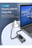 14IN1 HUB 10W Magsafe Özellikli VGA HDMI 3.5mm Sd/tf Kart TypeC To HDTV Pd USB 3.0 USBC