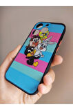 Iphone 14 Pro Uyumlu Looney Tunes Tasarım Tuşları Renkli Telefon Boyun Askılı Set Kılıf