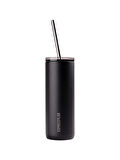 Paslanmaz Çelik Şeffaf Kapaklı Siyah Mug Termos 600 ml No:83