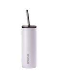  Paslanmaz Çelik Şeffaf Kapaklı Beyaz Mug Termos 600 ml No:84