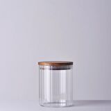 Linens Stripe Roller Cam-Akasya Kapak 10x10x13 cm Kavanoz