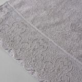 Linens Lace Pamuk 50x80 cm Yüz Havlusu Gri