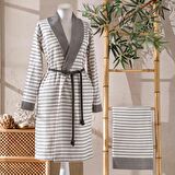 Taç Bamboo Dreams Tek Kişilik Bornoz Set Gri S/M