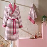 Taç Bamboo Dreams Tek Kişilik Bornoz Set Fuşya S/M