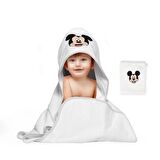 Lisanslı Disney Mickey Mouse Baby Pamuk Kese&Hooded Havlu Seti