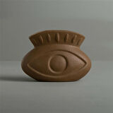 Linens Eye 22x10x16 cm Vazo Kahve