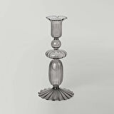 Linens Ecow Şamdan 9x9x19 cm Gri