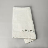 Linens Fıora Pamuk Yüz Havlusu 50X85 Cm Ekru