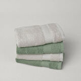 Linens Vita 4'lü Pamuk El havlusu Seti 33x33 Cm Haki/Gri