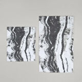 Linens Stone 2'li 60x100 / 50x60 cm Banyo Paspas Seti Gri