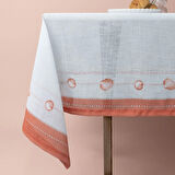 Linens Coral 150x250 cm Masa Örtüsü Gri Kiremit