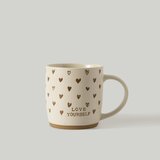 Linens Love Porselen 340 ml Kupa Ekru-Kiremit