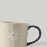 Linens Mila Uniq Porselen 410 ml Kupa Ekru-Lacivert