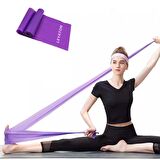 Leyaton Pilates Bandı Jimnastik Plates Lastiği 150x15 Cm Egzersiz Aerobik Bant 1 Adet Mor