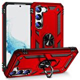 Gpack Samsung Galaxy S23 Plus Kılıf Vega Sert Silikon Tank Standlı Yüzüklü Mıknatıslı
