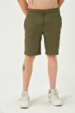 Erkek Crinkle Kumaş Regular Fit Şort Yeşil