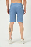 Erkek Crinkle Kumaş Regular Fit Şort Mavi