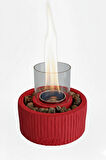 CopArt Alba Kırmızı Biyoetanol Masaüstü Şömine - 1 Lt Yakıt ve Dekoratif Taş Hediye