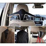 Oto Koltuk Arkası Elbise Askılığı Ceket Askısı Katlanabilir Siyah Araç İçi Askılık Kaydırmaz Yüzeyli Çanta Kıyafet Askısı Yüksek Kalite