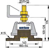 Vetus esnek motor takozu Tip LMX140