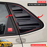 Vw Polo MK6 2018 Sonrası Uyumlu Kelebek Cam Izgarası Kelebek Cam Vizörü İthal Havalandırma Sağ Sol Takım Parlak Siyah 1.Sınıf