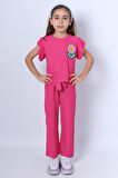 KIZ ÇOCUK İKİLİ TAKIM FIRFIRLI PAPATYA NAKIŞLI F11