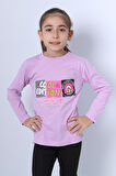 KIZ ÇOCUK UZUN KOLLU TSHİRT 4 MEVSİM BİSİKLET YAKA COOL EDİTİON BASKILI D45
