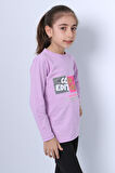 KIZ ÇOCUK UZUN KOLLU TSHİRT 4 MEVSİM BİSİKLET YAKA COOL EDİTİON BASKILI D45