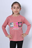 KIZ ÇOCUK UZUN KOLLU TSHİRT 4 MEVSİM BİSİKLET YAKA COOL EDİTİON BASKILI D45