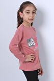 KIZ ÇOCUK UZUN KOLLU TSHİRT 4 MEVSİM BİSİKLET YAKA COOL EDİTİON BASKILI D45