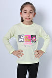 KIZ ÇOCUK UZUN KOLLU TSHİRT 4 MEVSİM BİSİKLET YAKA COOL EDİTİON BASKILI D45