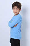 ERKEK ÇOCUK UZUN KOLLU TSHİRT STAY TRUE BASKILI 4 MEVSİM BİSİKLET YAKA E29